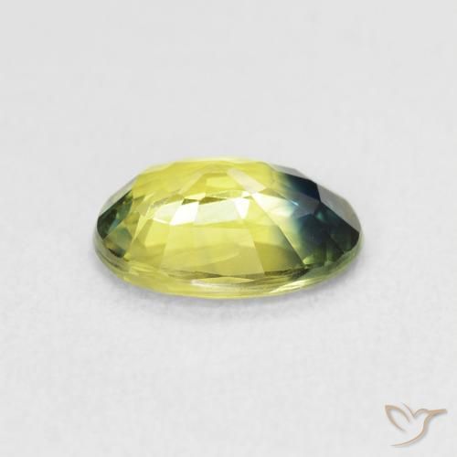 Safira Verde amarelo Natural 1.83ct, oval, VVS-VS
