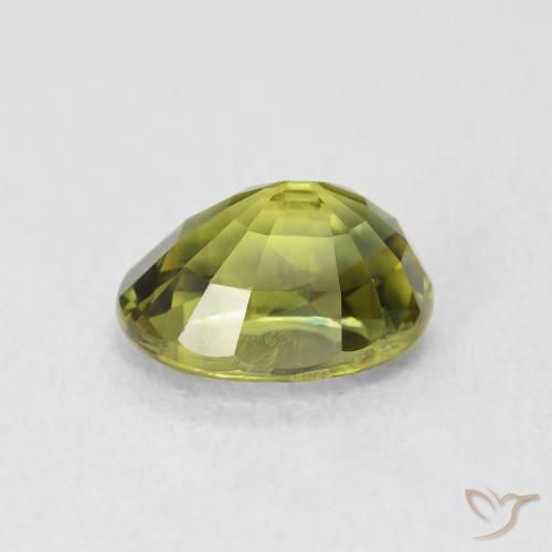 Safira Verde Terroso Quente Natural 2.65ct, oval, VVS-VS