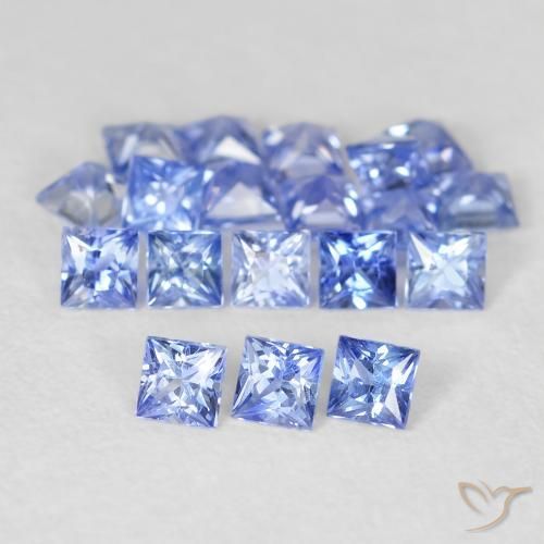 Pedras preciosas de Safira azul intenso natural de 2.05 ct, Quadrado, VS