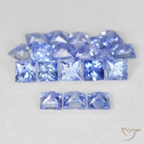 Pedras preciosas de Safira azul intenso natural de 2.05 ct, Quadrado, VS