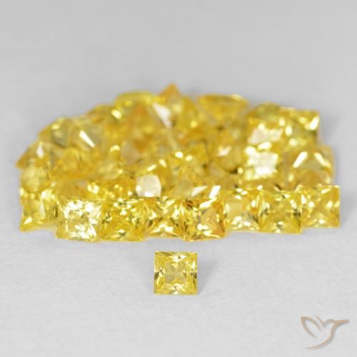 6.89ctw Natural ouro amarelado Safira, Quadrado, VS