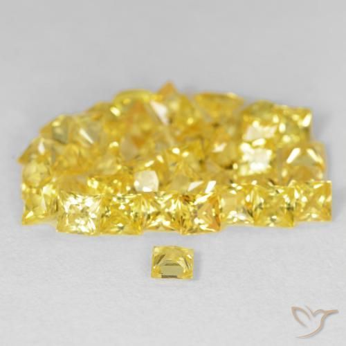 Pedras preciosas de Safira ouro amarelado natural de 6.89 ct, Quadrado, VS