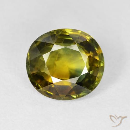 3.42ct Natural verde quente Safira, oval, VS