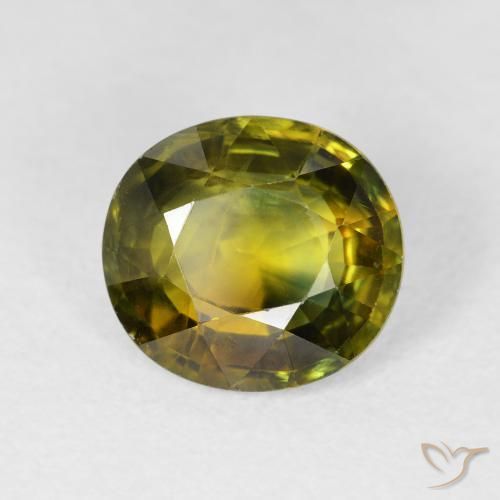 Safira verde quente Natural 3.42ct, oval, VS