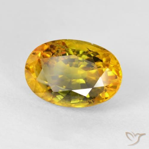 Safira ouro escuro Natural 5.95ct, oval, VS