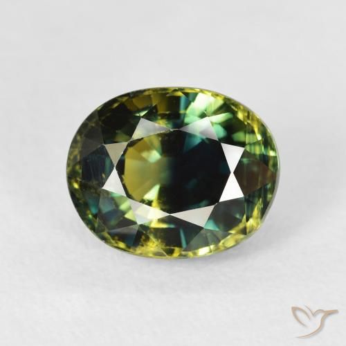3.97ct Natural Floresta Profunda Verde Safira, oval, VS