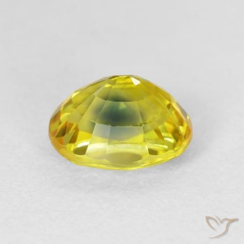 Safira ouro médio Natural 3.44ct, oval, VS