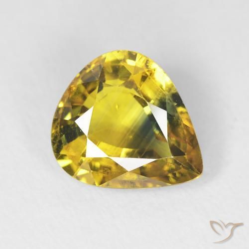3.39ct Natural Marrom Dourado Profundo Safira, Formato de pêra, VS
