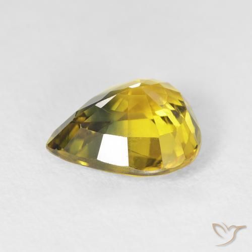 Safira Marrom Dourado Profundo Natural 3.39ct, Formato de pêra, VS