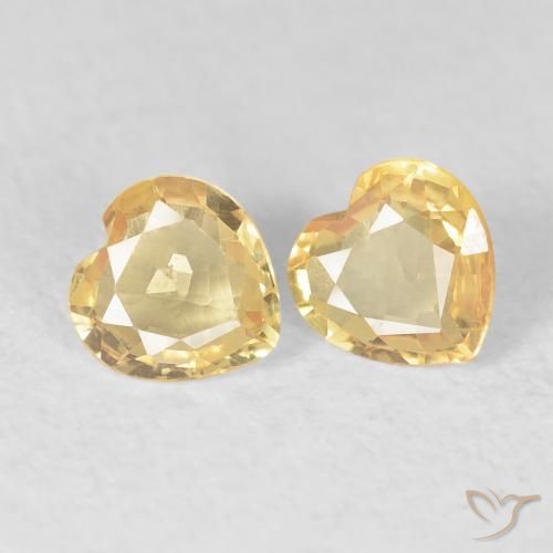 Pedras preciosas de Safira Luz Dourada natural de 0.73 ct, Coração, VVS-VS