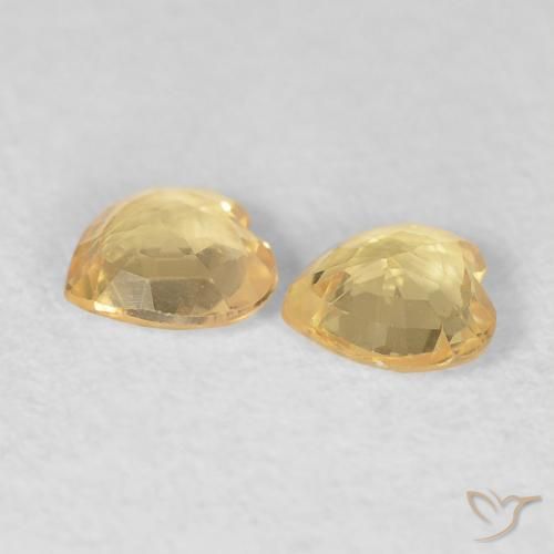Pedras preciosas de Safira Luz Dourada natural de 0.73 ct, Coração, VVS-VS