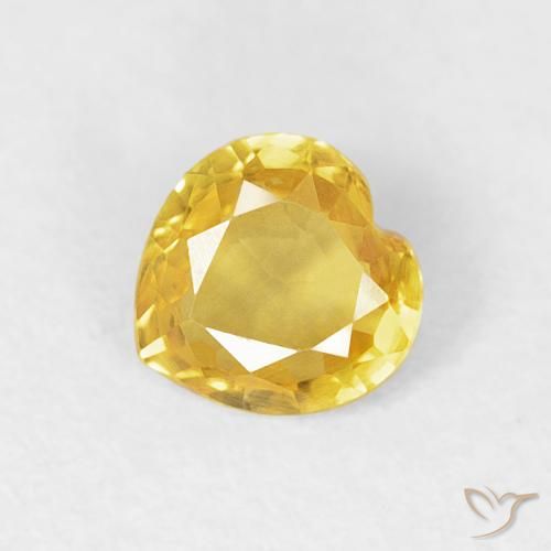 0.39ct Natural Amarelo Toscana Safira, Coração, VVS-VS