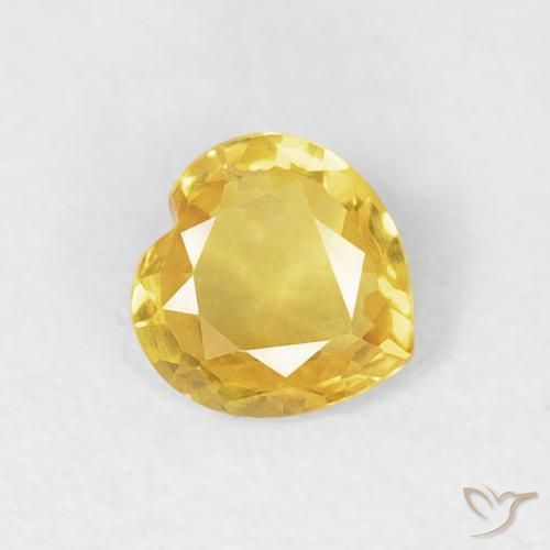 Safira Amarelo Toscana Natural 0.39ct, Coração, VVS-VS