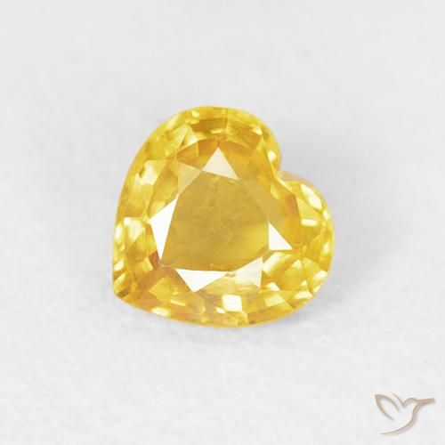 0.38ct Natural Laranja Dourada Safira, Coração, VVS-VS
