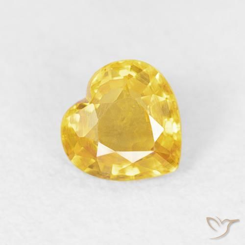 Safira Laranja Dourada Natural 0.38ct, Coração, VVS-VS
