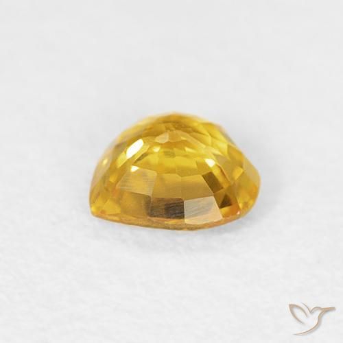 Safira Laranja Dourada Natural 0.38ct, Coração, VVS-VS