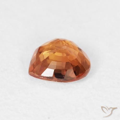 Safira âmbar laranja Natural 0.41ct, Coração, VVS-VS