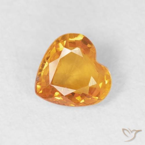 0.44ct Natural Laranja Médio Safira, Coração, VVS-VS