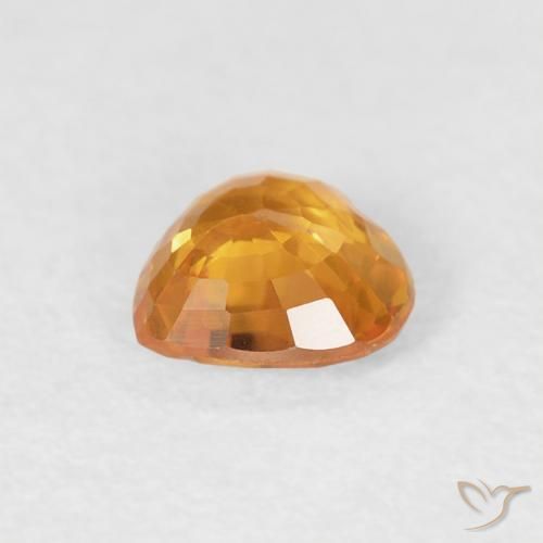 Safira Laranja Médio Natural 0.44ct, Coração, VVS-VS