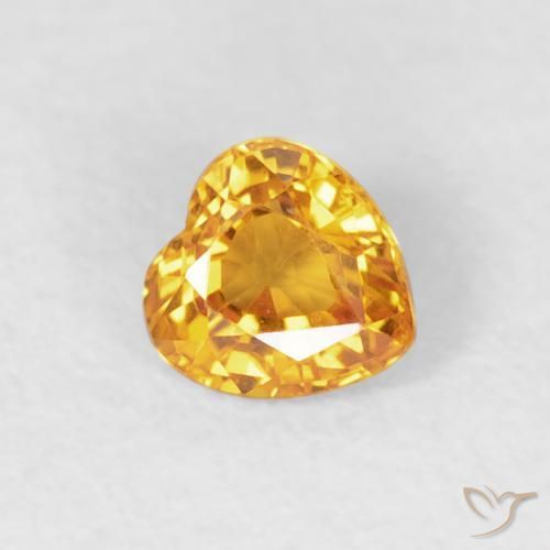 Safira Laranja-Ouro Natural 0.40ct, Coração, VVS-VS