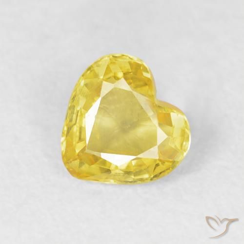 0.43ct Natural amarelo médio Safira, Coração, VVS-VS