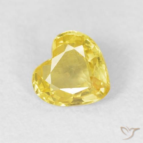 Safira amarelo médio Natural 0.43ct, Coração, VVS-VS