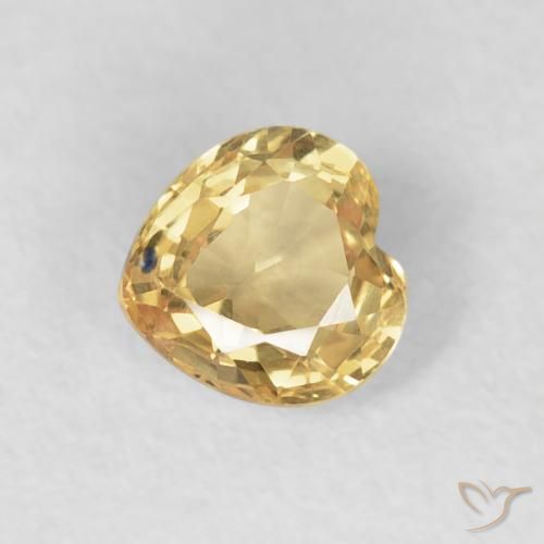 0.47ct Natural Luz amarela Safira, Coração, VVS