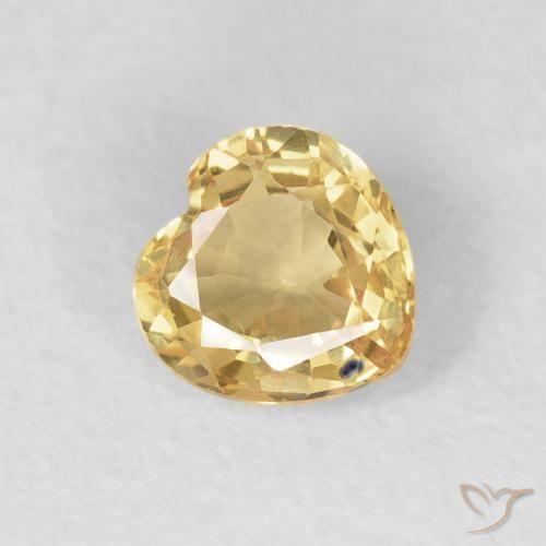 Safira Luz amarela Natural 0.47ct, Coração, VVS
