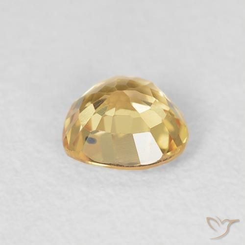 Safira Luz amarela Natural 0.47ct, Coração, VVS