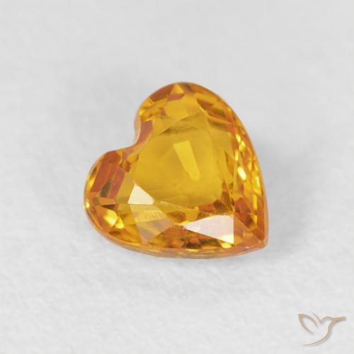 Safira Medium Light-Orange Natural 0.51ct, Coração, VVS-VS