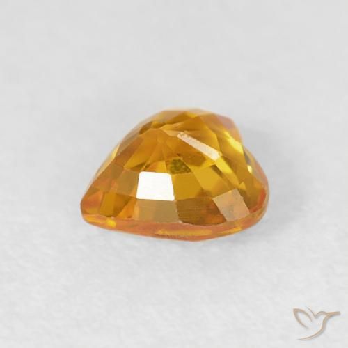 Safira Medium Light-Orange Natural 0.51ct, Coração, VVS-VS
