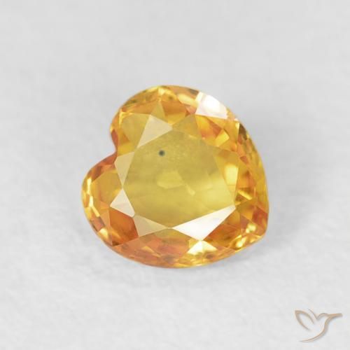 Safira Laranja Médio Natural 0.41ct, Coração, VVS-VS
