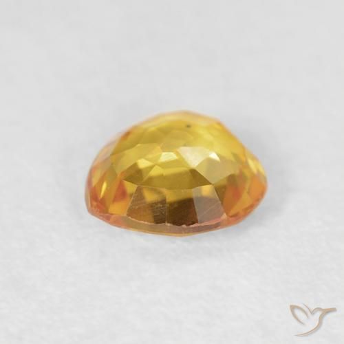 Safira Laranja Médio Natural 0.41ct, Coração, VVS-VS