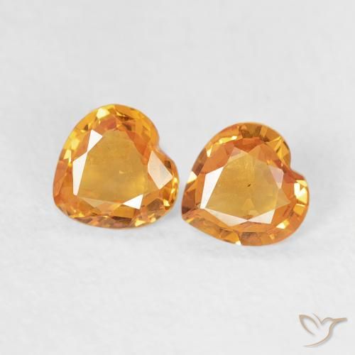 0.59ctw Natural Ouro Safira, Coração, VVS-VS