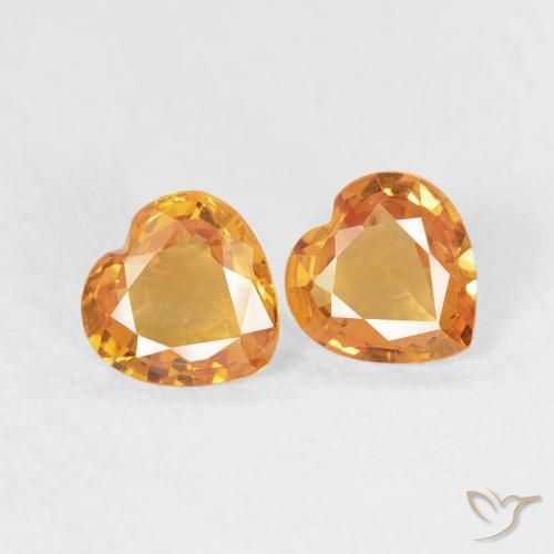 Pedras preciosas de Safira Ouro natural de 0.59 ct, Coração, VVS-VS