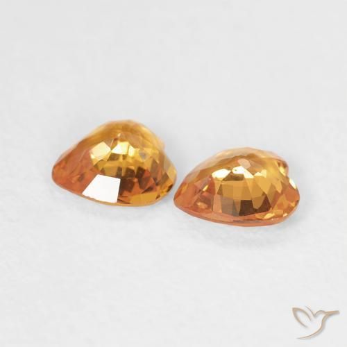 Pedras preciosas de Safira Ouro natural de 0.59 ct, Coração, VVS-VS