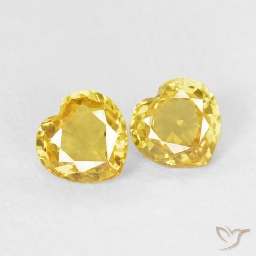 Pedras preciosas de Safira Amarelo natural de 0.79 ct, Coração, VVS-VS