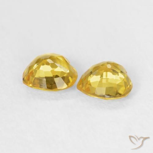 Pedras preciosas de Safira Amarelo natural de 0.79 ct, Coração, VVS-VS