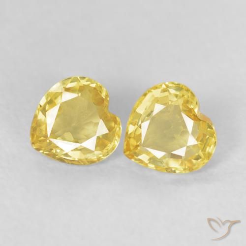 0.82ctw Natural Amarelo Safira, Coração, VVS-VS