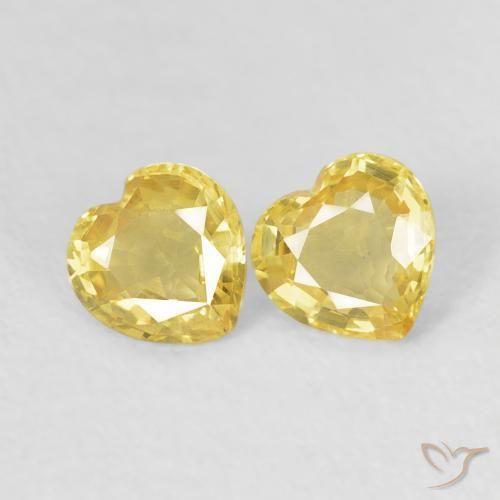 Pedras preciosas de Safira Amarelo natural de 0.82 ct, Coração, VVS-VS