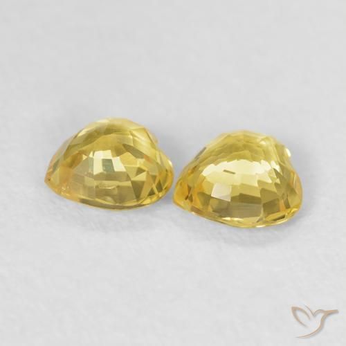 Pedras preciosas de Safira Amarelo natural de 0.82 ct, Coração, VVS-VS