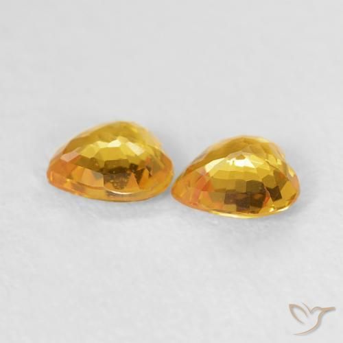 Pedras preciosas de Safira Laranja Dourada natural de 0.72 ct, Coração, VS