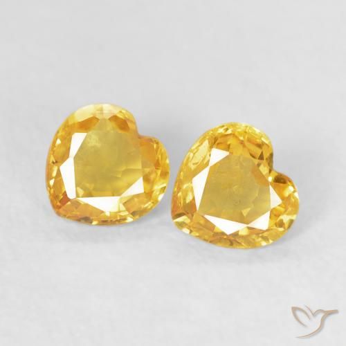 0.80ctw Natural Dourado Safira, Coração, VS