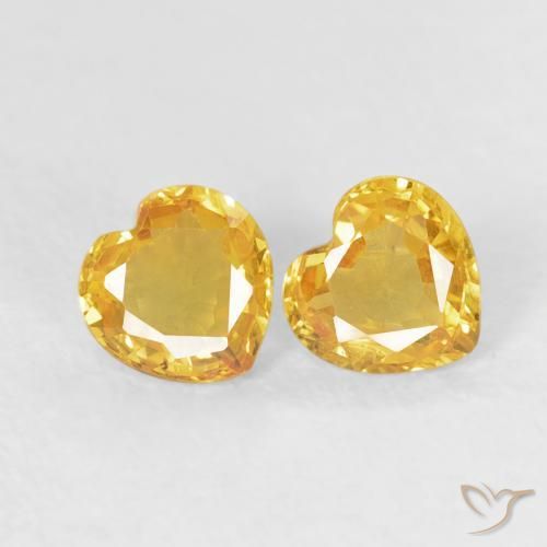 Pedras preciosas de Safira Dourado natural de 0.80 ct, Coração, VS
