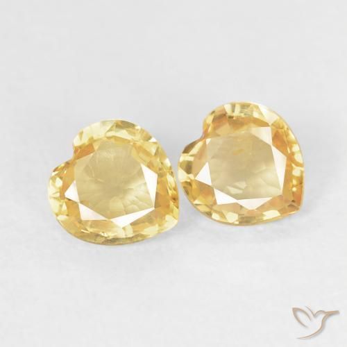 0.78ctw Natural Dourado Safira, Coração, VS