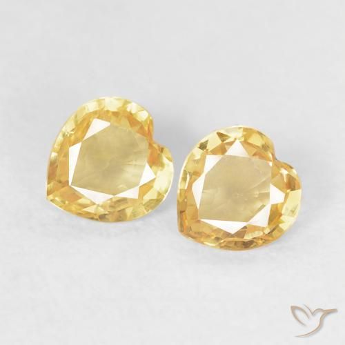 Pedras preciosas de Safira Dourado natural de 0.78 ct, Coração, VS