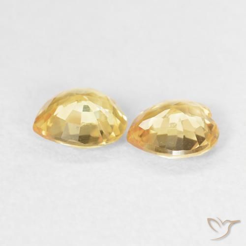 Pedras preciosas de Safira Dourado natural de 0.78 ct, Coração, VS