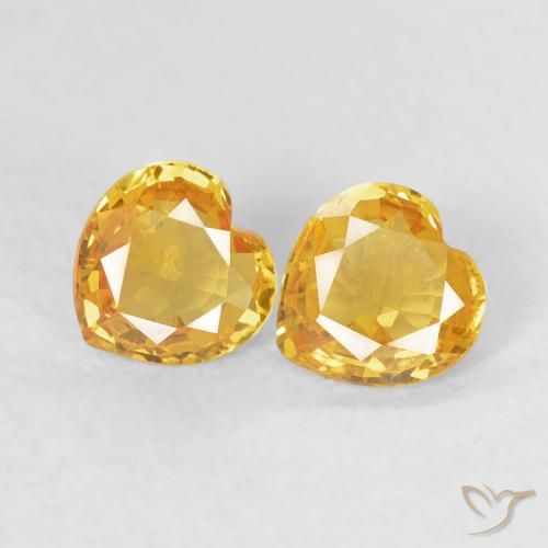 0.71ctw Natural ouro brilhante Safira, Coração, VVS-VS