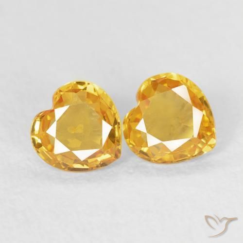 Pedras preciosas de Safira ouro brilhante natural de 0.71 ct, Coração, VVS-VS