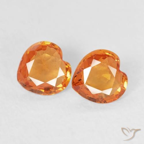 0.66ctw Natural Laranja Médio Safira, Coração, VVS-VS